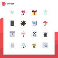 Universal Icon Symbols Group of 16 Modern Flat Colors of text mobile box water drink Editable Pack of Creative Vector Design Elements