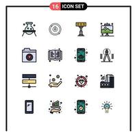 Set of 16 Modern UI Icons Symbols Signs for files work learning seo development Editable Creative Vector Design Elements