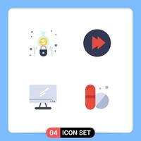 Set of 4 Commercial Flat Icons pack for accounting imac finance computer medical Editable Vector Design Elements