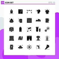 Universal Icon Symbols Group of 25 Modern Solid Glyphs of colour cloth bezier buy security Editable Vector Design Elements