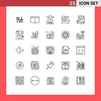 Universal Icon Symbols Group of 25 Modern Lines of report love ghost heart chat Editable Vector Design Elements