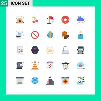 Universal Icon Symbols Group of 25 Modern Flat Colors of digital cloud location binary symbolism Editable Vector Design Elements
