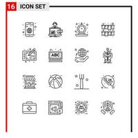 16 Creative Icons Modern Signs and Symbols of graphic garland help celebration retro Editable Vector Design Elements