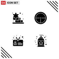 Universal Solid Glyphs Set for Web and Mobile Applications towel identification army soldier user Editable Vector Design Elements