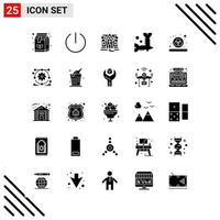 Pixle Perfect Set of 25 Solid Icons Glyph Icon Set for Webite Designing and Mobile Applications Interface Creative Black Icon vector background