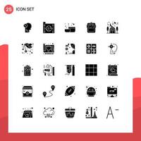 User Interface Pack of 25 Basic Solid Glyphs of home welder network protection mask Editable Vector Design Elements