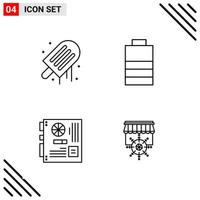 Pixle Perfect Set of 4 Line Icons Outline Icon Set for Webite Designing and Mobile Applications Interface Creative Black Icon vector background