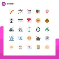 25 Universal Flat Colors Set for Web and Mobile Applications buildings location date twitter heart Editable Vector Design Elements