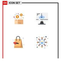 4 Creative Icons Modern Signs and Symbols of bundle installation package download father Editable Vector Design Elements