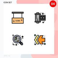 Modern Set of 4 Filledline Flat Colors Pictograph of beauty and spa cancer close salon photograph leukemia Editable Vector Design Elements