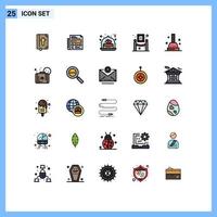 Set of 25 Modern UI Icons Symbols Signs for plunger painting cake museum art Editable Vector Design Elements