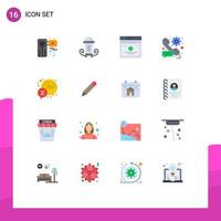 16 Thematic Vector Flat Colors and Editable Symbols of setting gear lantern call quicklinks Editable Pack of Creative Vector Design Elements