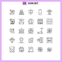 Modern Set of 25 Lines and symbols such as idea low bird house energy electric Editable Vector Design Elements