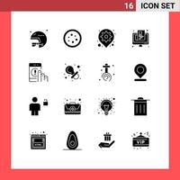 16 Creative Icons Modern Signs and Symbols of online newspaper laboratory news pin Editable Vector Design Elements