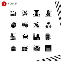 User Interface Pack of 16 Basic Solid Glyphs of weather temperature women nature shops Editable Vector Design Elements