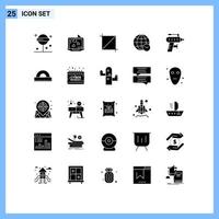 Pictogram Set of 25 Simple Solid Glyphs of drilling perforator crop drill web Editable Vector Design Elements
