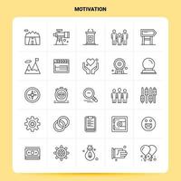 esquema 25 conjunto de iconos de motivación diseño de estilo de línea vectorial conjunto de iconos negros paquete de pictogramas lineales ideas de negocios web y móviles diseño ilustración vectorial vector