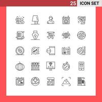 Line Pack of 25 Universal Symbols of online hosting lightning cloud linesman Editable Vector Design Elements