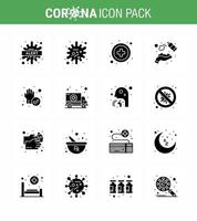 Simple Set of Covid19 Protection Blue 25 icon pack icon included hand wash infection hands spray alcohol viral coronavirus 2019nov disease Vector Design Elements