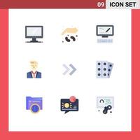 9 Thematic Vector Flat Colors and Editable Symbols of mr head seed ceo markiting Editable Vector Design Elements