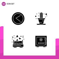 Glyph Icon set Pack of 4 Solid Icons isolated on White Background for responsive Website Design Print and Mobile Applications Creative Black Icon vector background