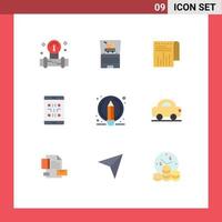 Set of 9 Modern UI Icons Symbols Signs for writing qr business phone code Editable Vector Design Elements