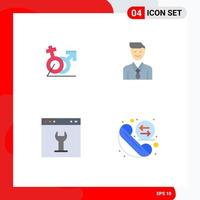 Flat Icon Pack of 4 Universal Symbols of men selection gander executive gear Editable Vector Design Elements