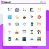 Set of 25 Modern UI Icons Symbols Signs for paper file web document weapon Editable Vector Design Elements