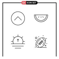 Set of 4 Line Style Icons for web and mobile Outline Symbols for print Line Icon Signs Isolated on White Background 4 Icon Set Creative Black Icon vector background