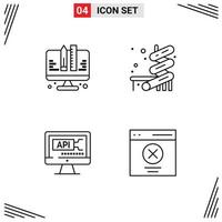 Universal Icon Symbols Group of 4 Modern Filledline Flat Colors of coding coding web park communication Editable Vector Design Elements