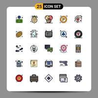 Universal Icon Symbols Group of 25 Modern Filled line Flat Colors of gift public coding signs programing Editable Vector Design Elements