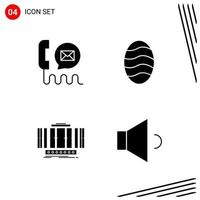 Collection of 4 Vector Icons in solid style Pixle Perfect Glyph Symbols for Web and Mobile Solid Icon Signs on White Background 4 Icons Creative Black Icon vector background