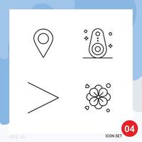 4 Universal Filledline Flat Colors Set for Web and Mobile Applications location right bluetooth tracked nature Editable Vector Design Elements