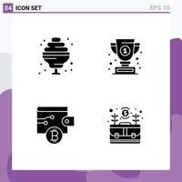Editable Vector Line Pack of Simple Solid Glyphs of cocktail wallet award success business Editable Vector Design Elements