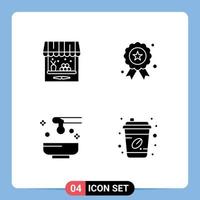 4 Universal Solid Glyph Signs Symbols of agriculture honey ship independence day spa Editable Vector Design Elements