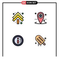 4 Creative Icons Modern Signs and Symbols of arrow market double local shopping Editable Vector Design Elements