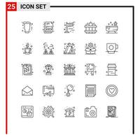 Set of 25 Modern UI Icons Symbols Signs for water bathtub windy bathroom dynamite Editable Vector Design Elements