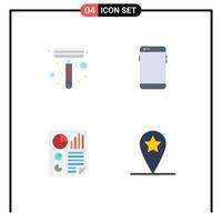 4 Thematic Vector Flat Icons and Editable Symbols of razor data phone huawei page Editable Vector Design Elements