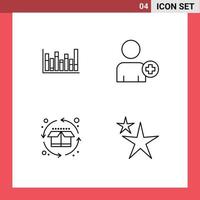 Universal Icon Symbols Group of 4 Modern Filledline Flat Colors of graph product down man abstract Editable Vector Design Elements