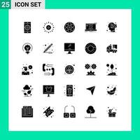Universal Icon Symbols Group of 25 Modern Solid Glyphs of sync connection party communication tank Editable Vector Design Elements