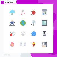 User Interface Pack of 16 Basic Flat Colors of baby discussion cute online spring Editable Pack of Creative Vector Design Elements