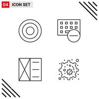 Pixle Perfect Set of 4 Line Icons Outline Icon Set for Webite Designing and Mobile Applications Interface Creative Black Icon vector background