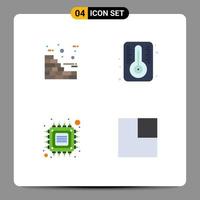 4 User Interface Flat Icon Pack of modern Signs and Symbols of bricks smart degree chip expand Editable Vector Design Elements