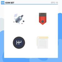 Group of 4 Flat Icons Signs and Symbols for fly mechanics badge rank notes Editable Vector Design Elements