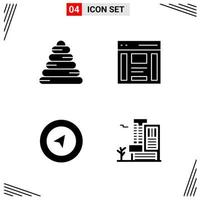 4 Icons Solid Style Grid Based Creative Glyph Symbols for Website Design Simple Solid Icon Signs Isolated on White Background 4 Icon Set Creative Black Icon vector background