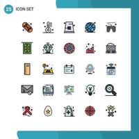 Set of 25 Modern UI Icons Symbols Signs for control pad online autumn education hat Editable Vector Design Elements