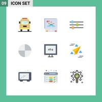 Universal Icon Symbols Group of 9 Modern Flat Colors of web display design aspect ratio pill Editable Vector Design Elements