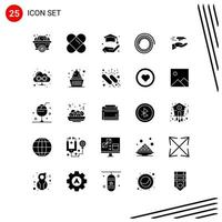 Collection of 25 Vector Icons in solid style Pixle Perfect Glyph Symbols for Web and Mobile Solid Icon Signs on White Background 25 Icons Creative Black Icon vector background