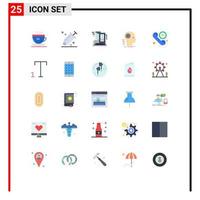 paquete de iconos de vector de stock de 25 signos y símbolos de línea para lluvia de ideas pensamiento hotel apartamento creativo elementos de diseño de vector editable