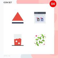 Set of 4 Modern UI Icons Symbols Signs for eject set document done catkin Editable Vector Design Elements